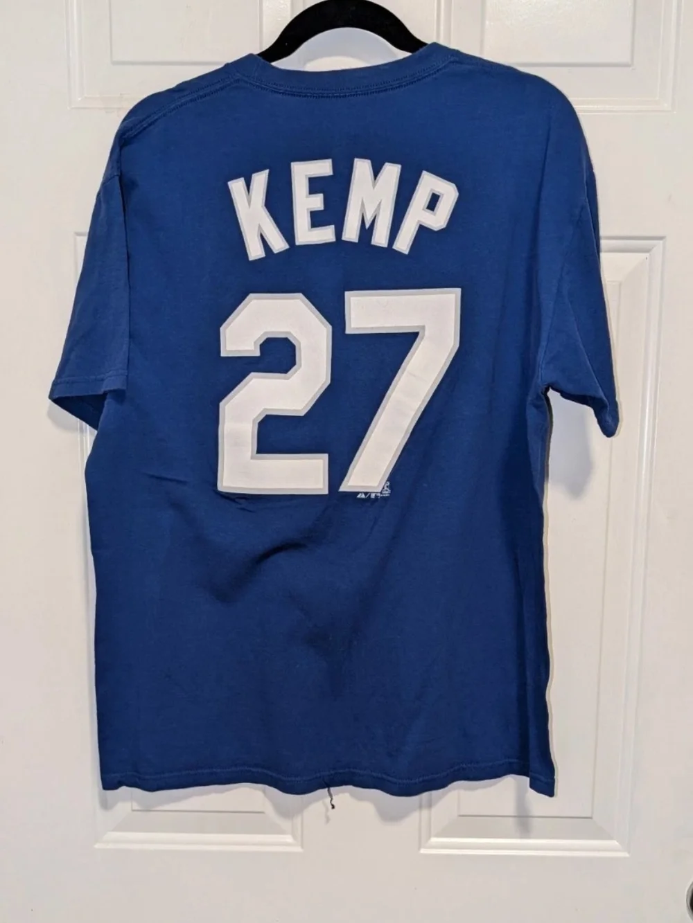 Majestic MLB Matt Kemp 27 Los Angeles Dodgers T‑Shirt Large Blue Official Licens